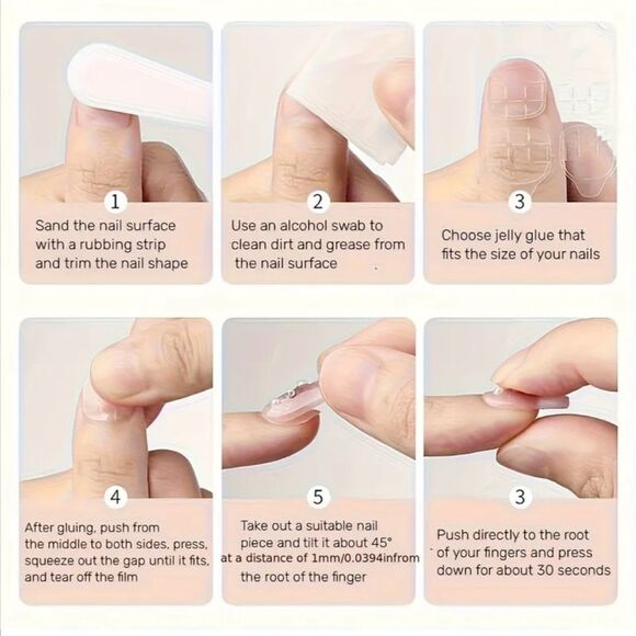 24pcs Square Press On Nails Goldfish Aquarium Theme - Picture 2 of 5